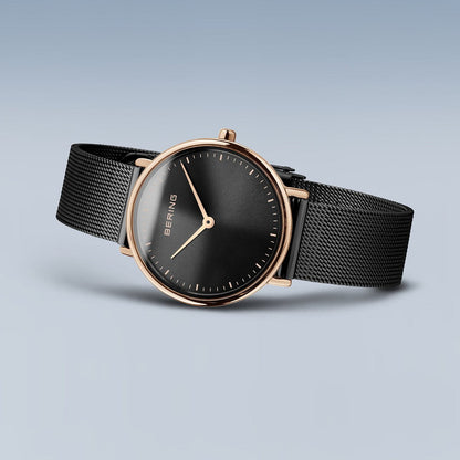 Bering Analog Black & Milanese Women's Watch 15729 166