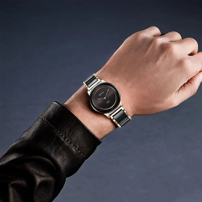 Analog Black & Steel & Ceramic Men' NS1878KD03