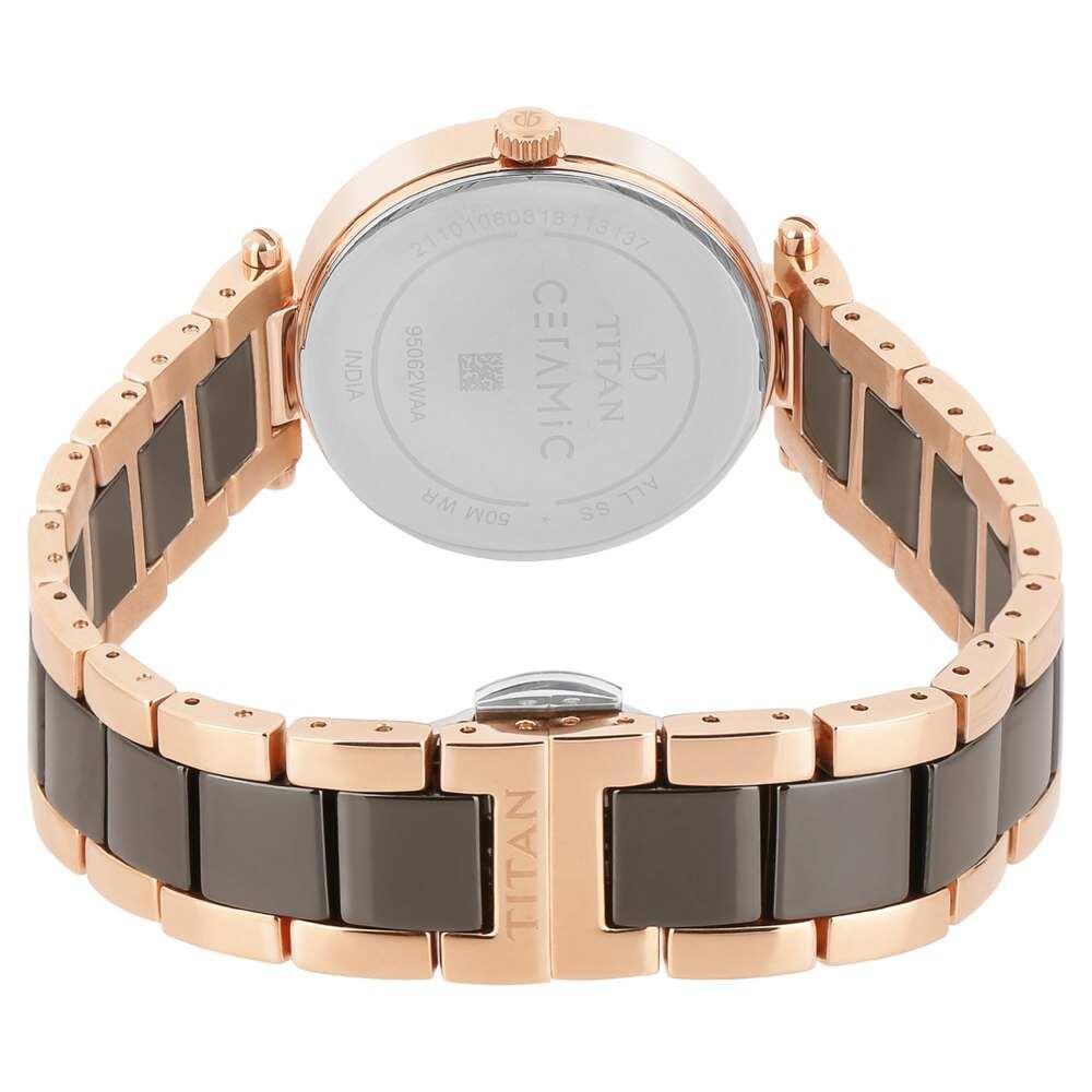Multifunction Maroon & Ceramic Women's Watch NP95062WD01