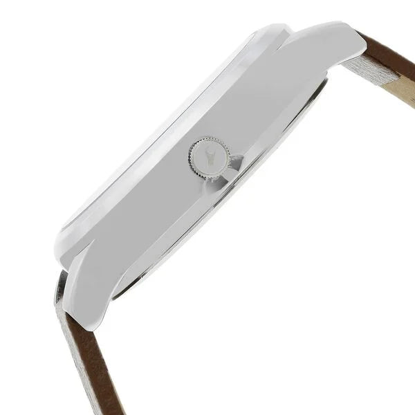 Fastrack Analog White & Leather Men' NS38051SL01