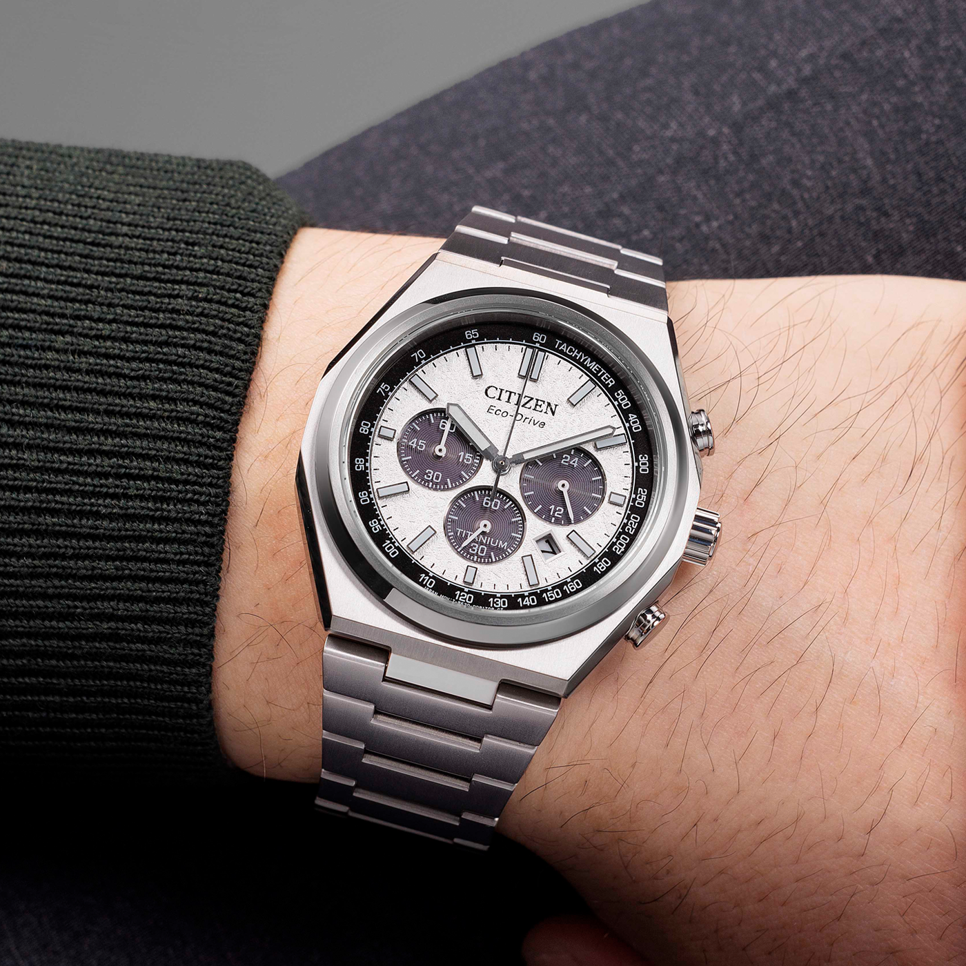 Citizen Chronograph Silver & Titanium Men' CA4610 85A