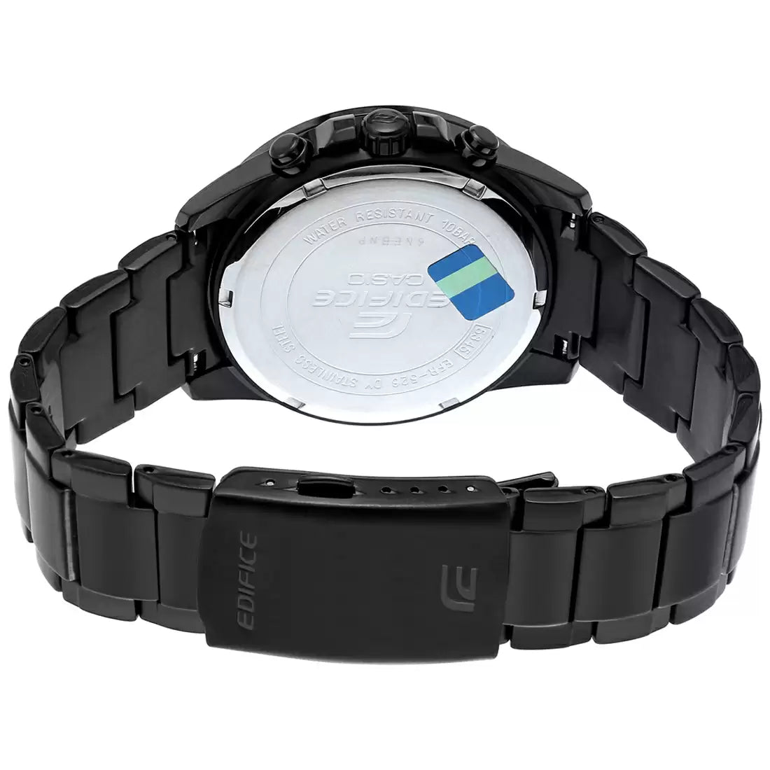 Casio Chronograph Black & Stainless Steel Men's Watch EX206