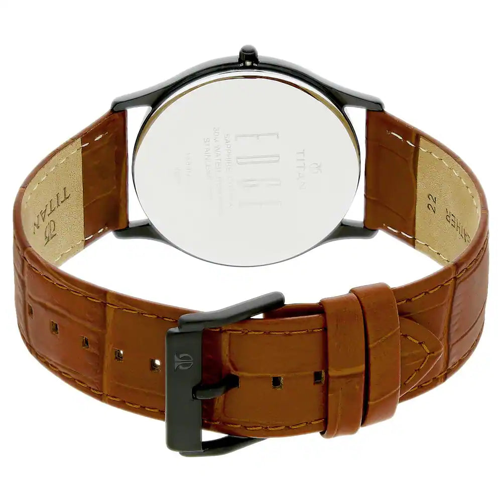 Analog Black & Leather Men's Watch NQ1683NL01