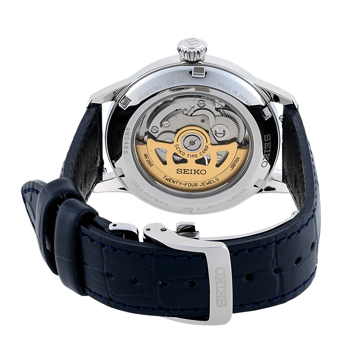 Seiko Analog Blue & Leather Men's Watch SSA405J1