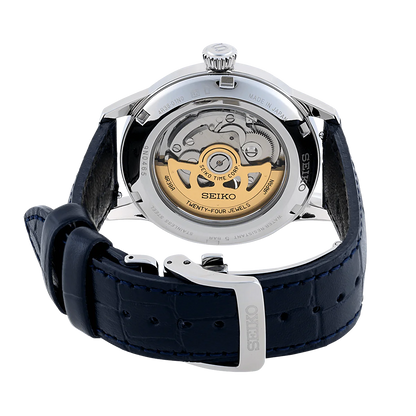 Seiko Analog Blue & Leather Men's Watch SSA405J1