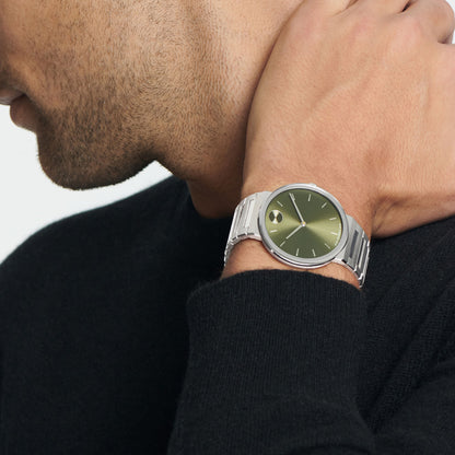 Movado Analog Green & Metal band Unisex Watch 3601074