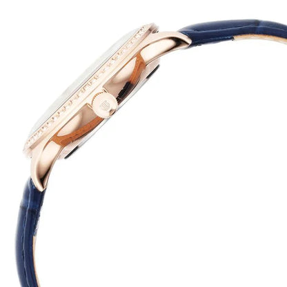Bright Leathers Quartz Analog with Date Silver Dial Leather Strap for Women