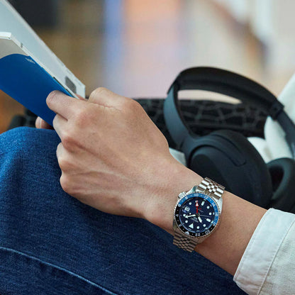 Seiko Analog Blue & Metal band Men's Watch SSK003K1