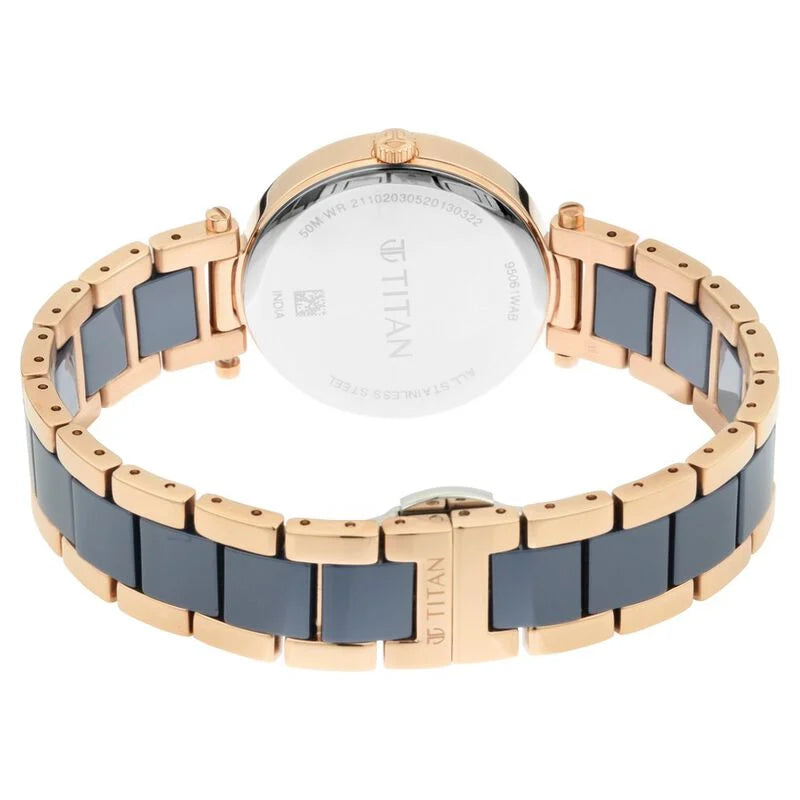 Analog Blue & Ceramic Women's Watch NQ95061WD05