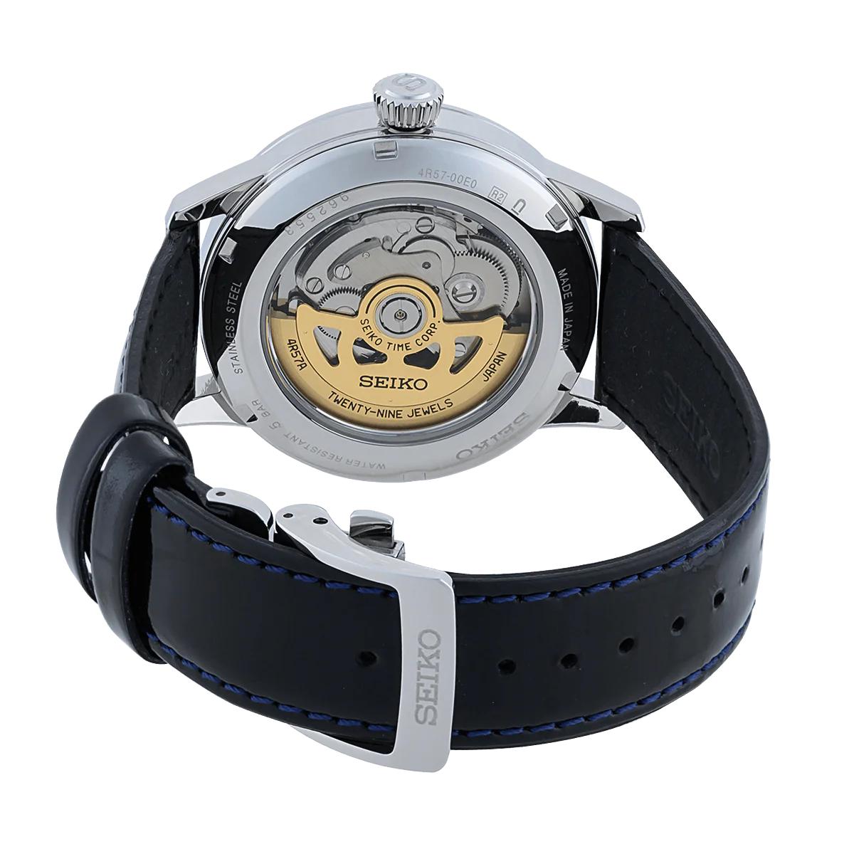 Seiko Analog Blue & Leather Men's Watch SSA343J1