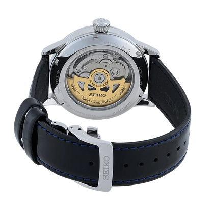 Seiko Analog Blue & Leather Men's Watch SSA343J1
