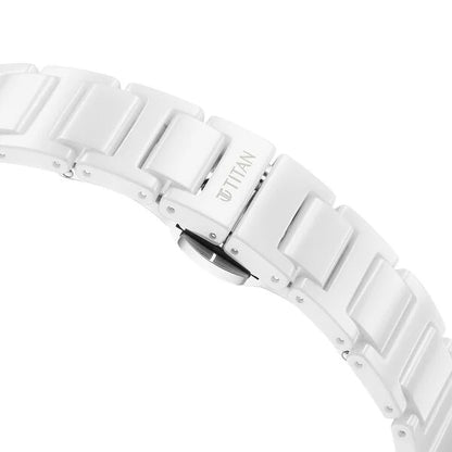 Edge Ceramic Slim Ceramic Strap Arctitc White Dial Analog Watch for Men