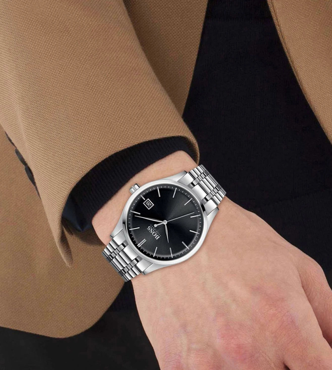 Hugo Boss Analog Black & Stainless Steel Men's Watch 1513833