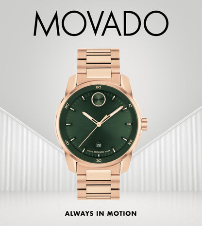 Movado Analog Green & Stainless Steel Men's Watch 3601138