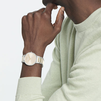 Movado Analog Beige & Stainless Steel Unisex Watch 3601075