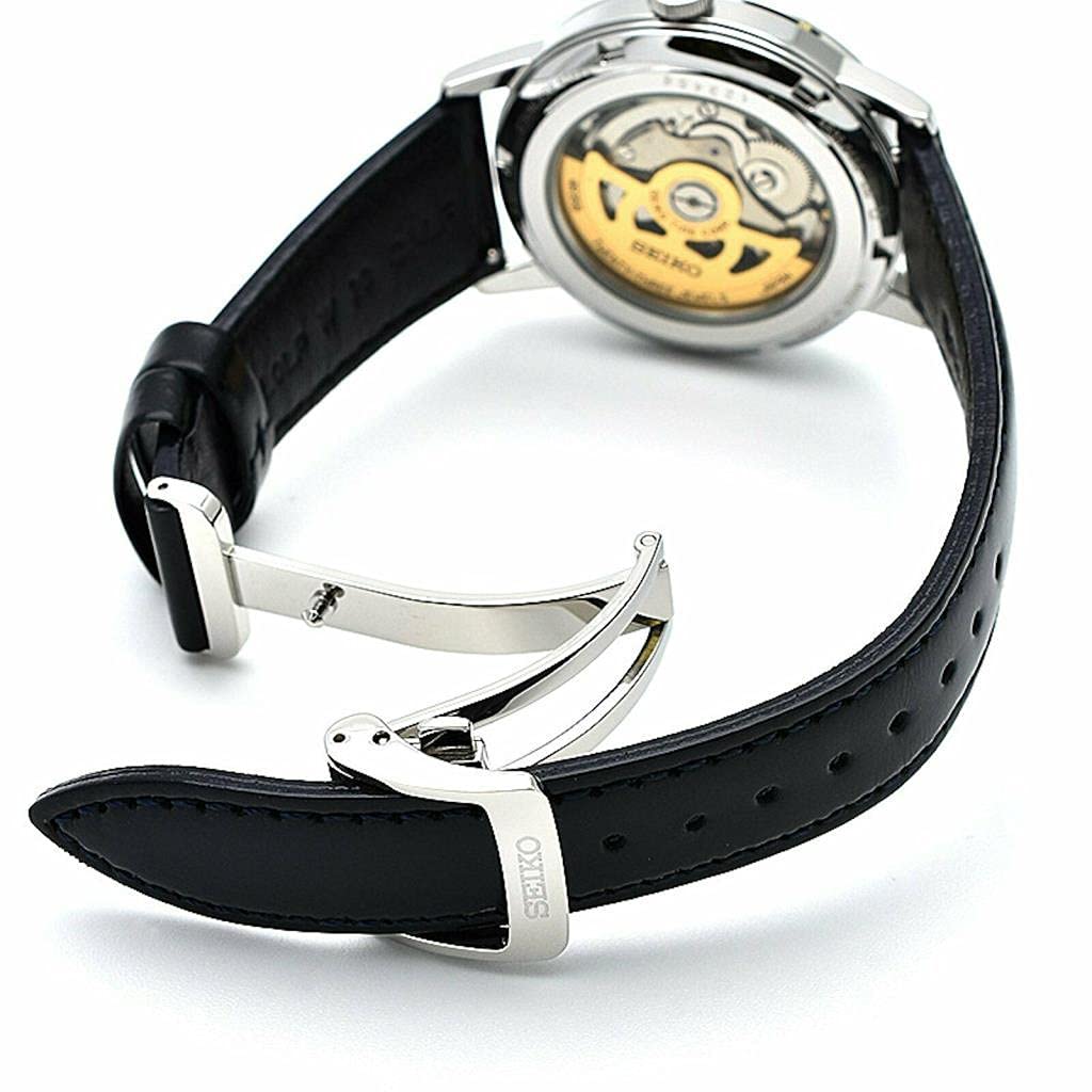 Seiko analog Blue & Leather Men's Watch SRPE43J1