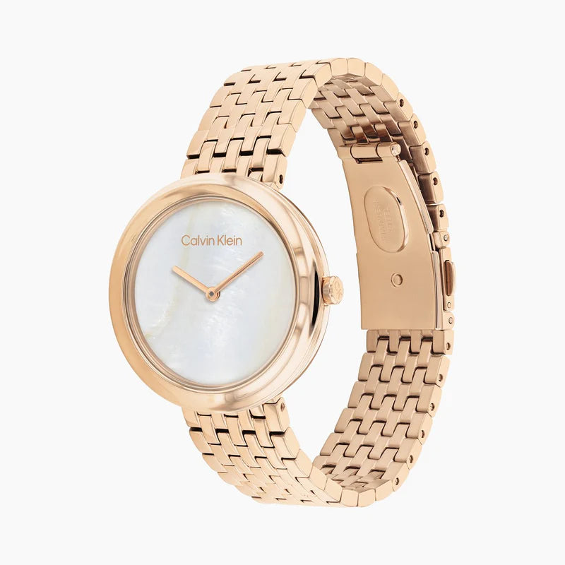 Calvin Klein Analog Mother Of Pearl & Stainless Steel Women's Watch 25200322
