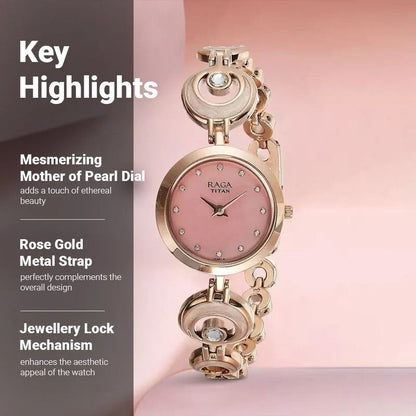 Analog Mother Of Pearl & Metal band Women's Watch NR2540WM03