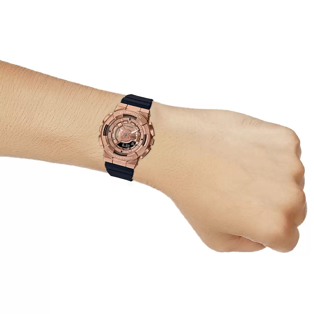 Casio Analog-Digital Rose Gold & Resin Women's Watch G1315