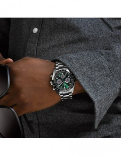 Seiko  Green & Stainless Steel Men's Watch SSC933P1