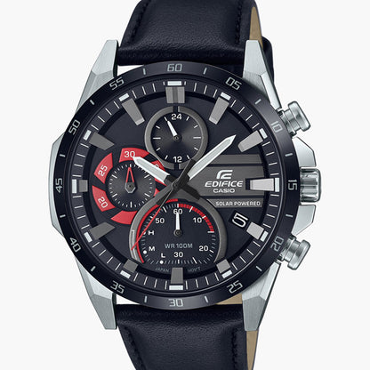 Casio Analog Black & Leather Men's Watch ED549