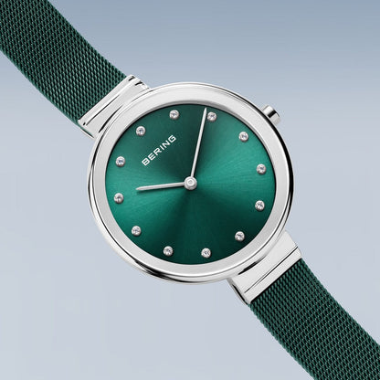 Bering Analog Green & Milanese Women's Watch 12034 808