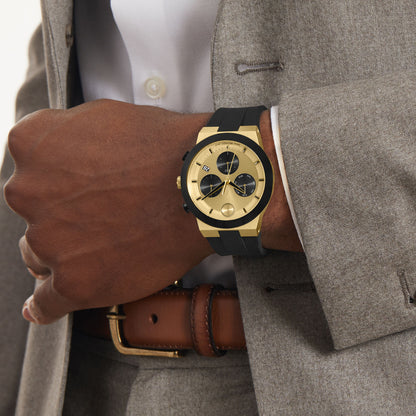 Movado Analog Gold & Silicone Men's Watch 3600895