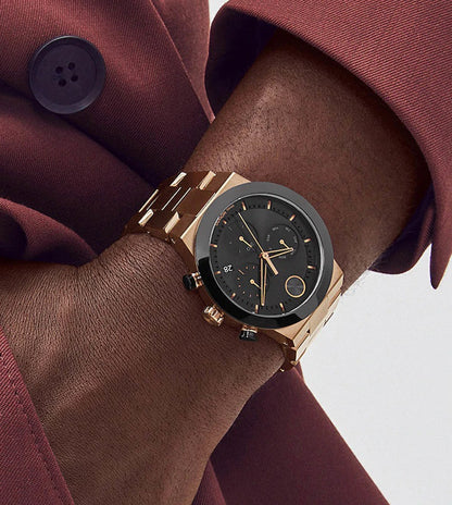 MOVADO Chronograph Black & Stainless Steel Men's Watch 3600898