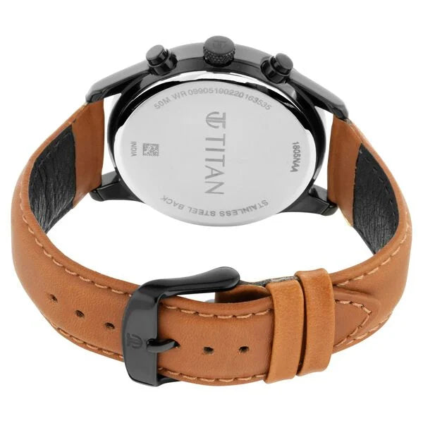 Multifunction Black & Leather Men's Watch NS1805NL02