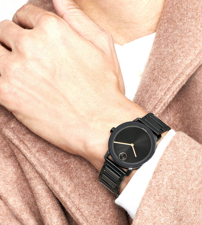 Movado Analog Black & Stainless Steel Men's Watch 3600752