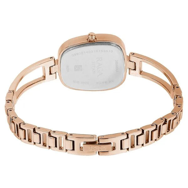 Raga Viva Grey Dial Analog with Date Rose Gold Metal Strap watch for Women