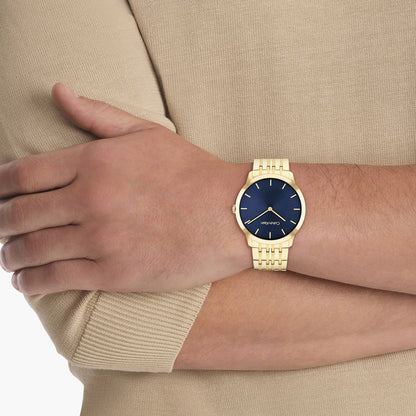 Intrigue 40 mm Blue Dial Stainless Steel Analogue Watch For Unisex 25300007