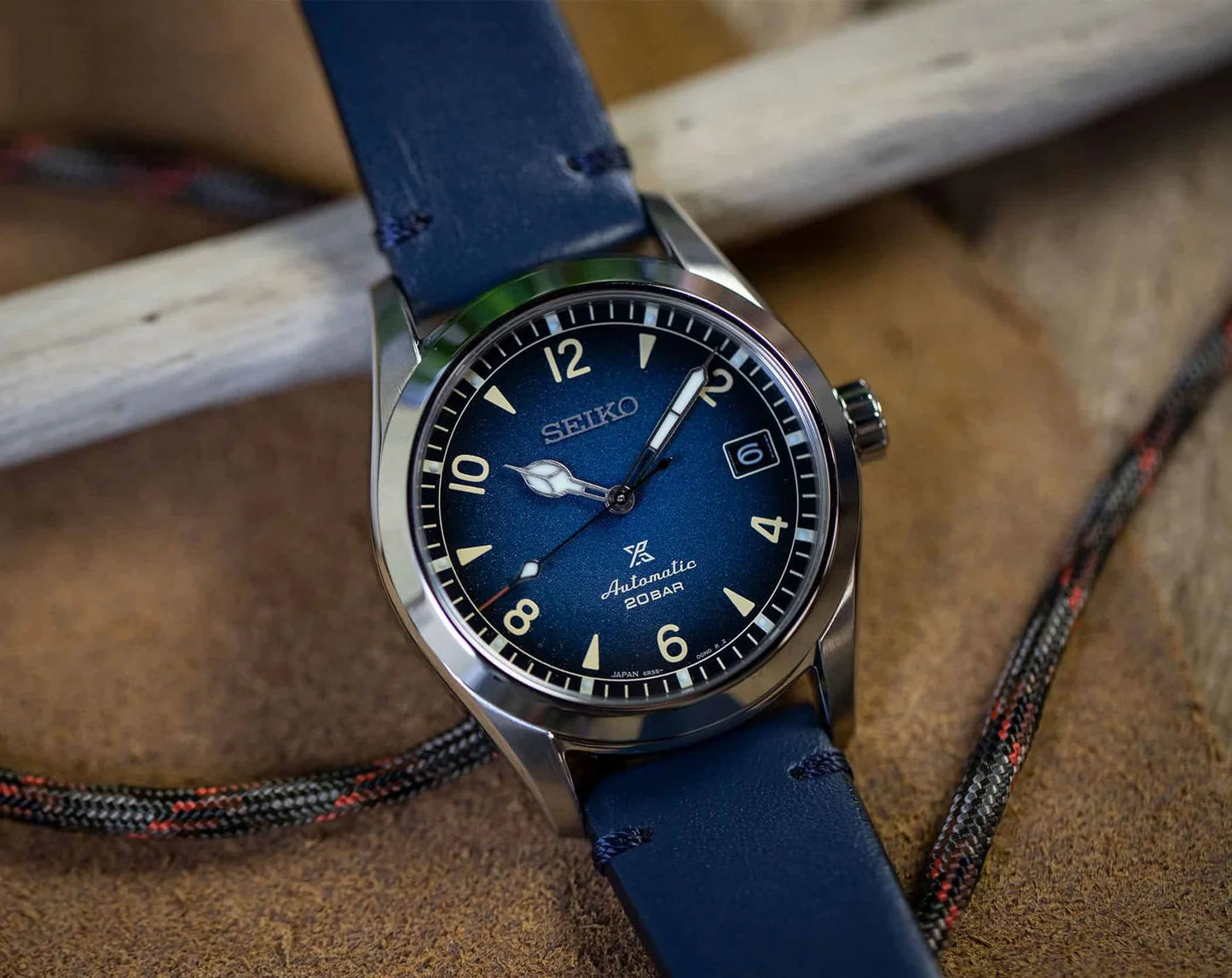 Seiko Analog Blue & Leather Men's Watch SPB157J1