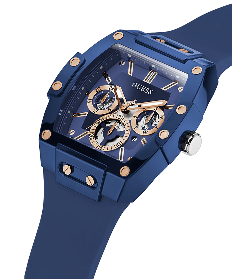 Guess  Blue & Silicone Men's Watch GW0203G7