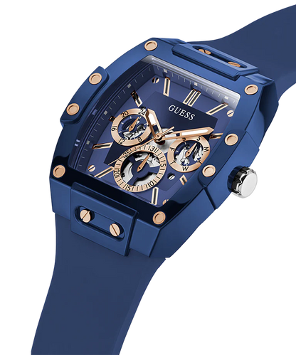 Guess  Blue & Silicone Men's Watch GW0203G7