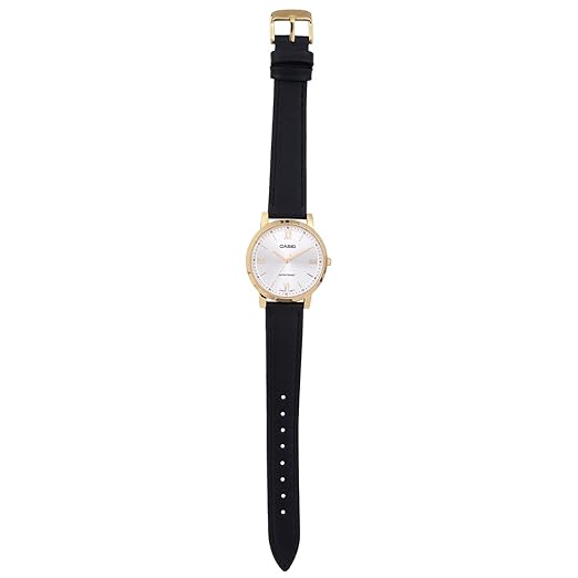 Casio Analog Silver & Leather Women's Watch A2161