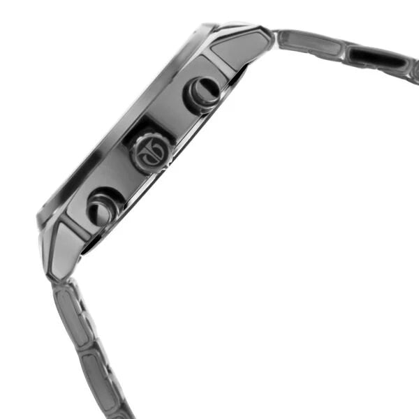 Men's Metropolitan Luxe: Multifunction Mono black Dial with Two-Tone Stainless Steel Bracelet Watch