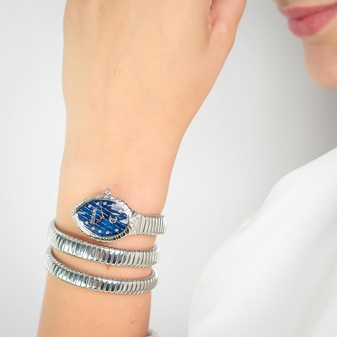 JUST CAVALLI Analog Blue & Stainless Steel Women's Watch JC1L323M0015