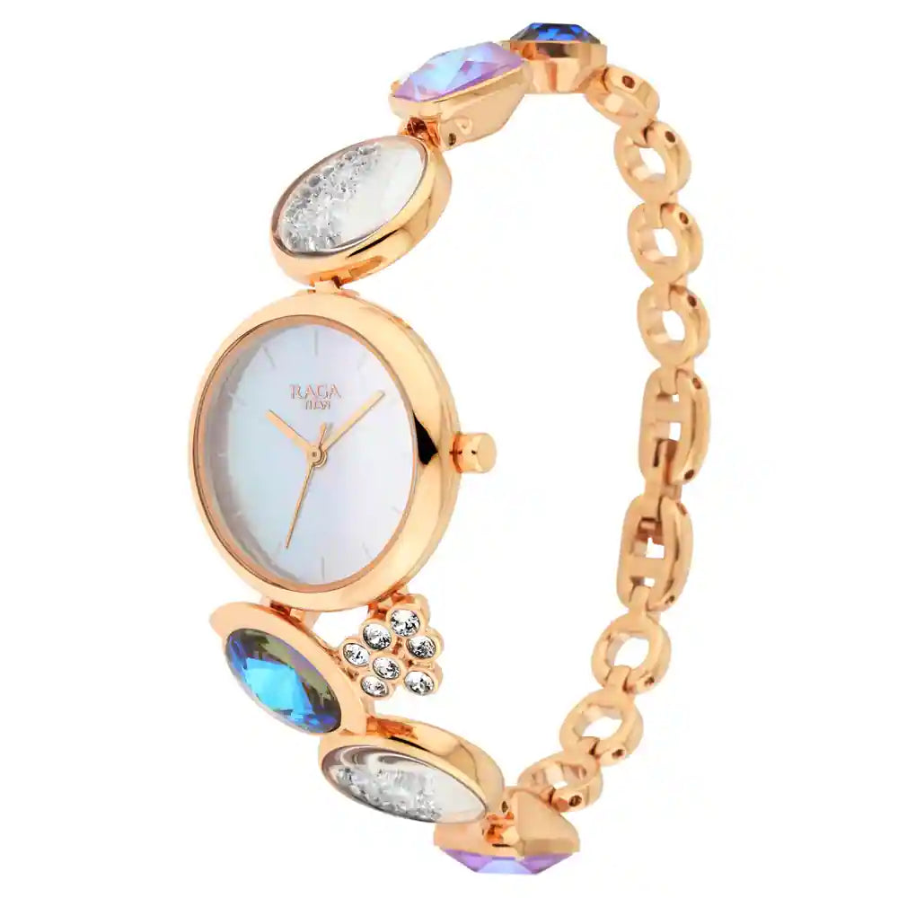 Analog Mother Of Pearl &  Women's Watch NR95128WM01F