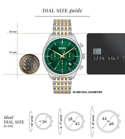 Hugo Boss Analog Green & Stainless Steel Men's Watch 1514081