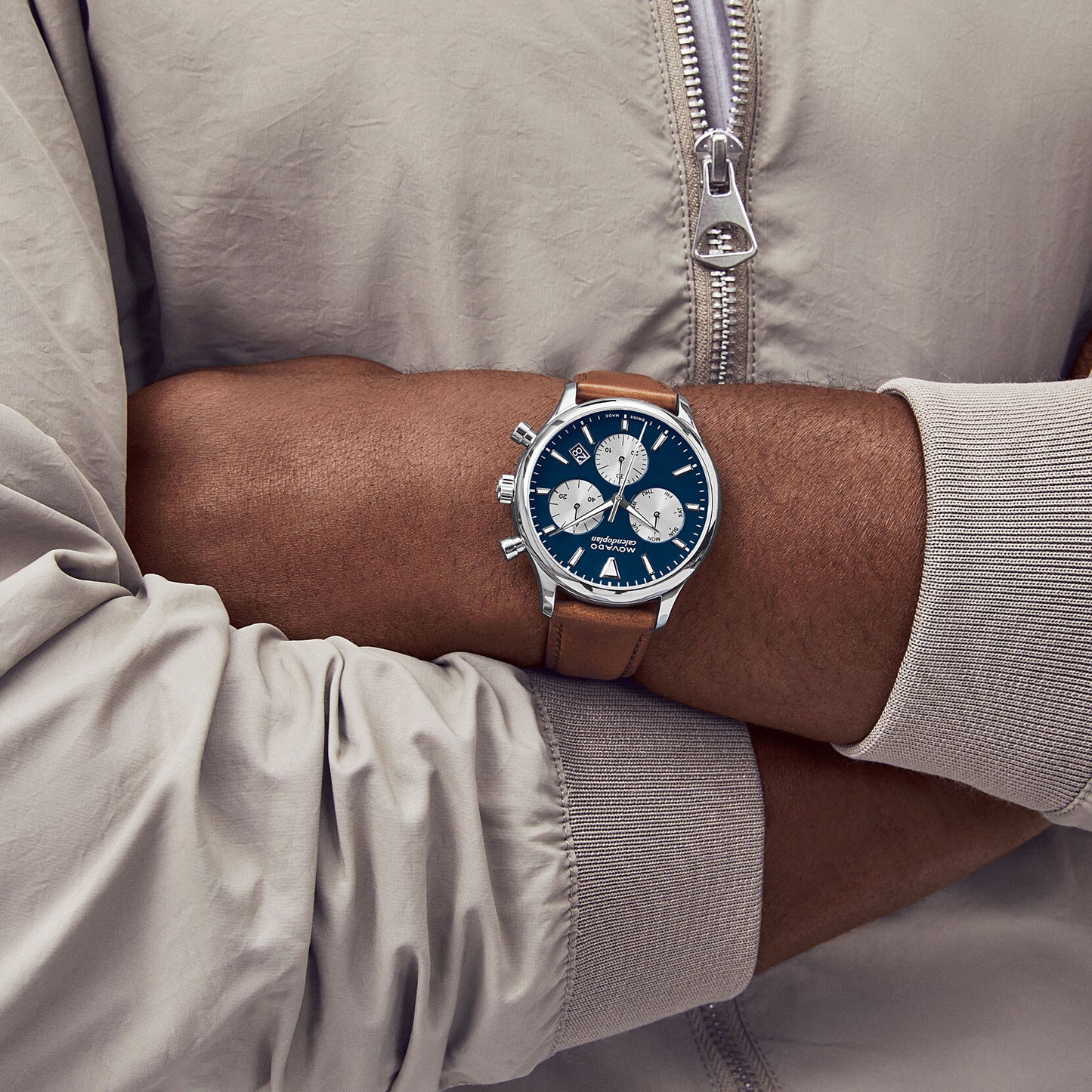 Movado Chronograph Blue & Leather Men's Watch 3650161