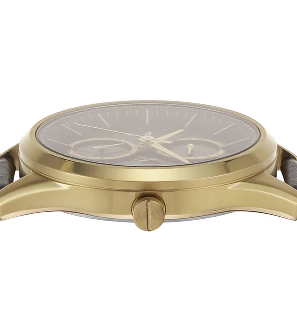 Armani Exchange Analog Black & Leather Men's Watch AX1876