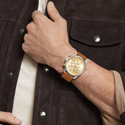 Movado Analog Gold & Leather Men's Watch 3600908