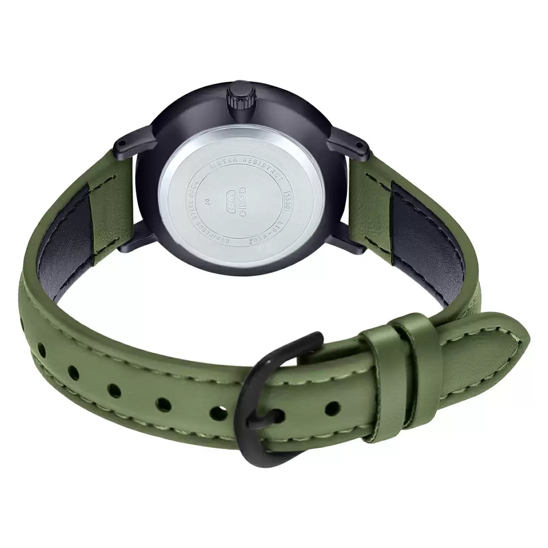 Green Leather Analog - Women's Watch