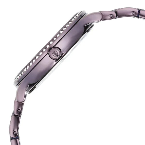 Glitz Purple Dial Analog Stainless Steel Strap Watch for Women
