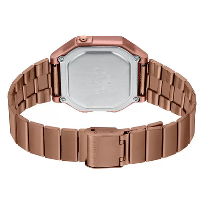 CASIO Digital Rose Gold & Stainless Steel Unisex Watch D200