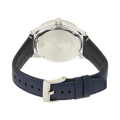 Seiko Analog Blue & Leather Unisex Watch SUR287P1