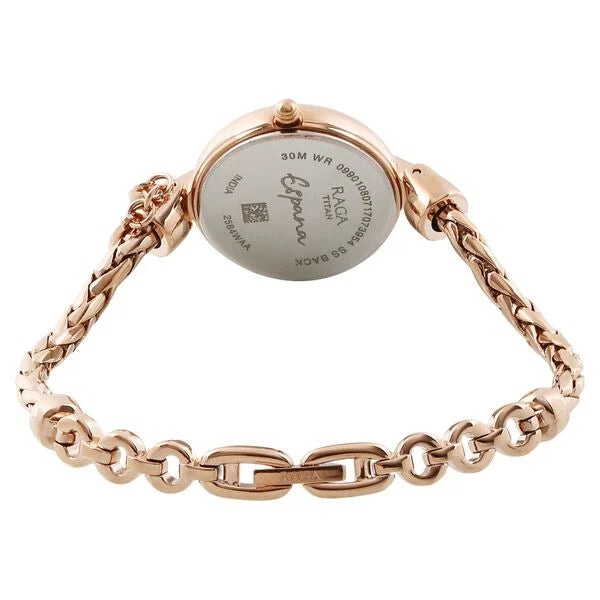 Raga Espana Rose Gold Dial Women Watch With Metal Strap