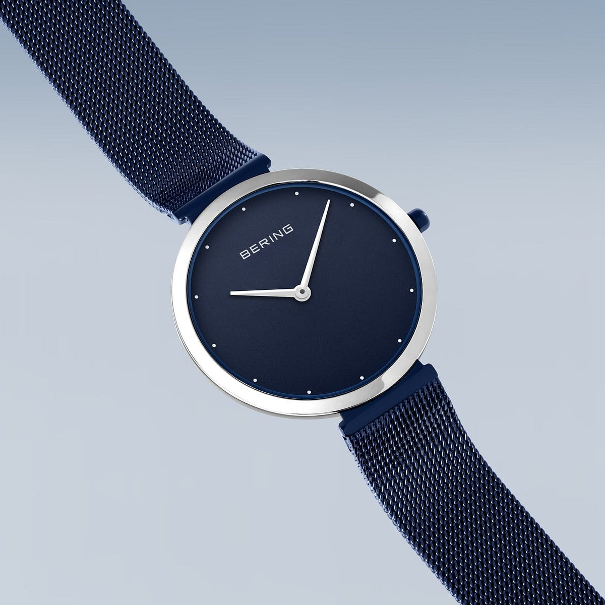 Bering Analog Blue & Milanese Women's Watch 18132 397