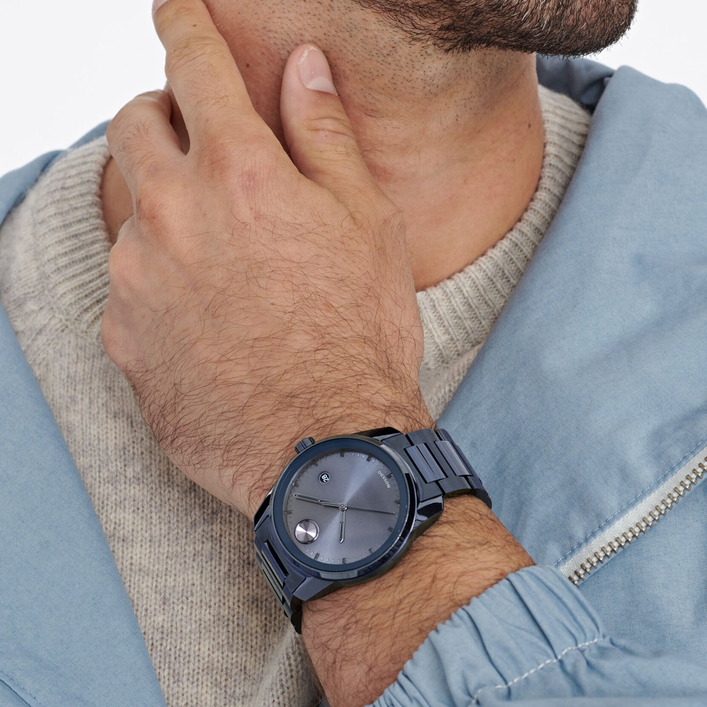 Movado Analog Blue & Stainless Steel Men's Watch 3600862
